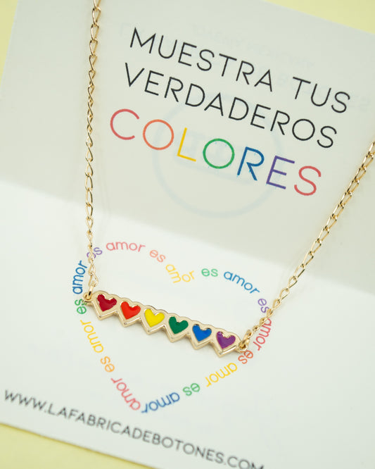 Collar Corazones Multicolor